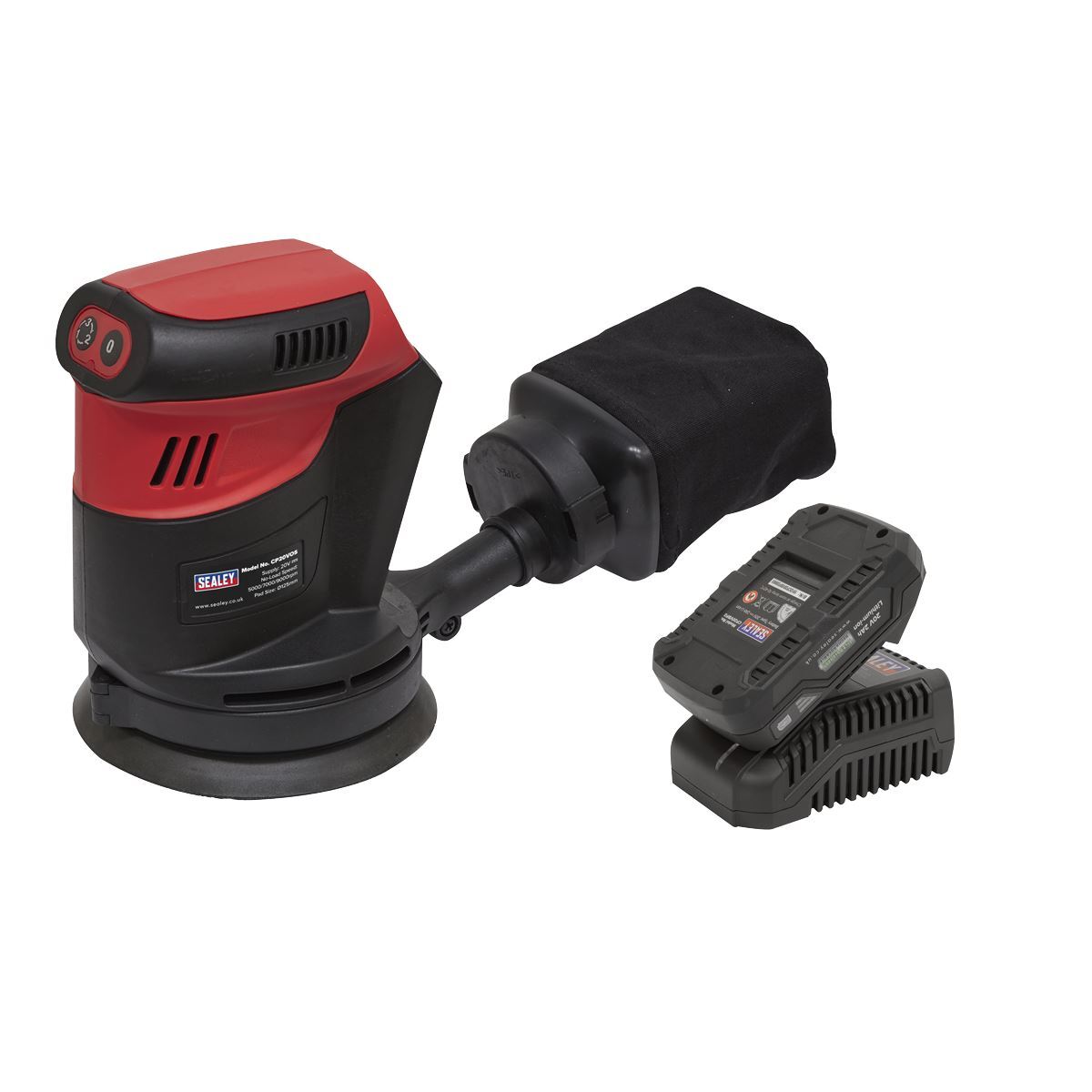 Sealey Cordless Orbital Palm Sander Kit �125mm 20V 2Ah CP20VOSKIT1