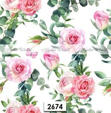  2674 TWO Paper LUNCHEON Decoupage Art Craft Napkins - PINK ROSES FLOWERS