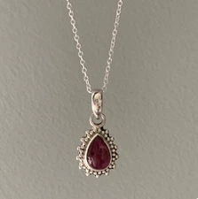 Garnet  Handmade Designer Pendant 925 Sterling Silver jewelry Gift For Her