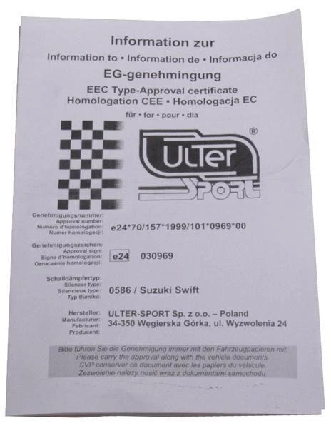 Deportivo Ulter 1x 120x80 Ovalado Arrollado -suzuki Swift Desde 05 1.3iA 1.5i - Imagen 2 de 4