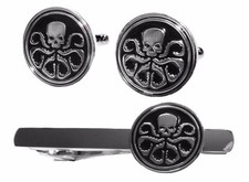 Captain America HYDRA LOGO Metal/Enamel TIE CLIP CUFFLINK SET