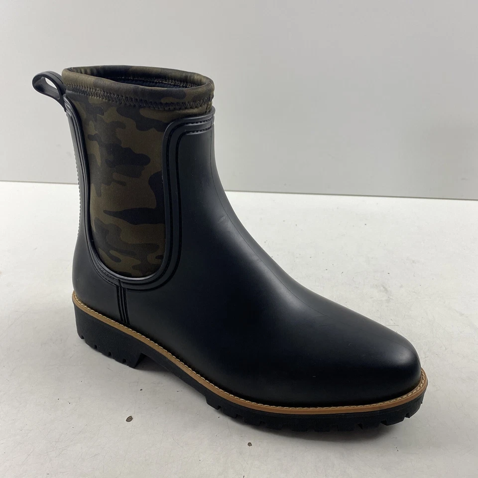 Bernardo ZORA Black Rubber/Camo Round Toe Pull On Ankle Boots Women’s Size 9 - Image 3 of 4