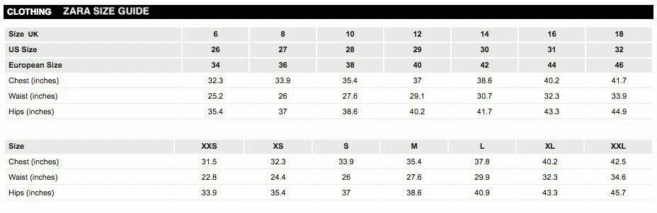 Share More Than 69 Zara Size Chart Trousers Latest - In.Duhocakina