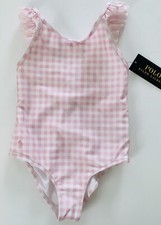 NWT, Girls Polo Ralph Lauren One-Piece Pink-White Swimsuit. Size 3T