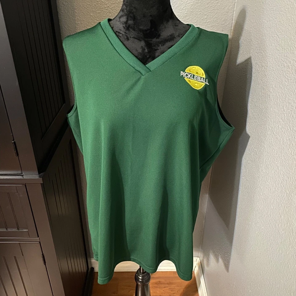 Augusta Sportswear Pickleball Tank Top 2XL Green Sleeveless V Neck Activewear - Image 1 of 4