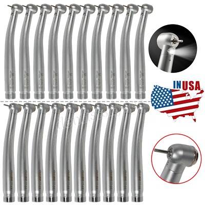 1-10 Dental Fiber Optic LED E-generator/ High Speed Handpiece Push Button 2Holes