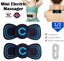 2× Mini Electric Neck Back Massager Relief Pain EMS Cervical Massage Patch USA