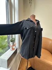 Corduroy Black Button-Down Shirt