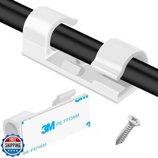 XHF 35pcs Large Self Adhesive Cable Clips White,Wire Clips Cable