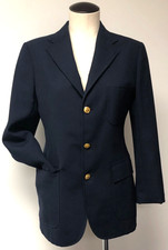 RALPH LAUREN POLO VNTG BLAZER SPORT COAT NAVY BLUE 3-BUTTON YOUTH SZ 20 WOMENS S