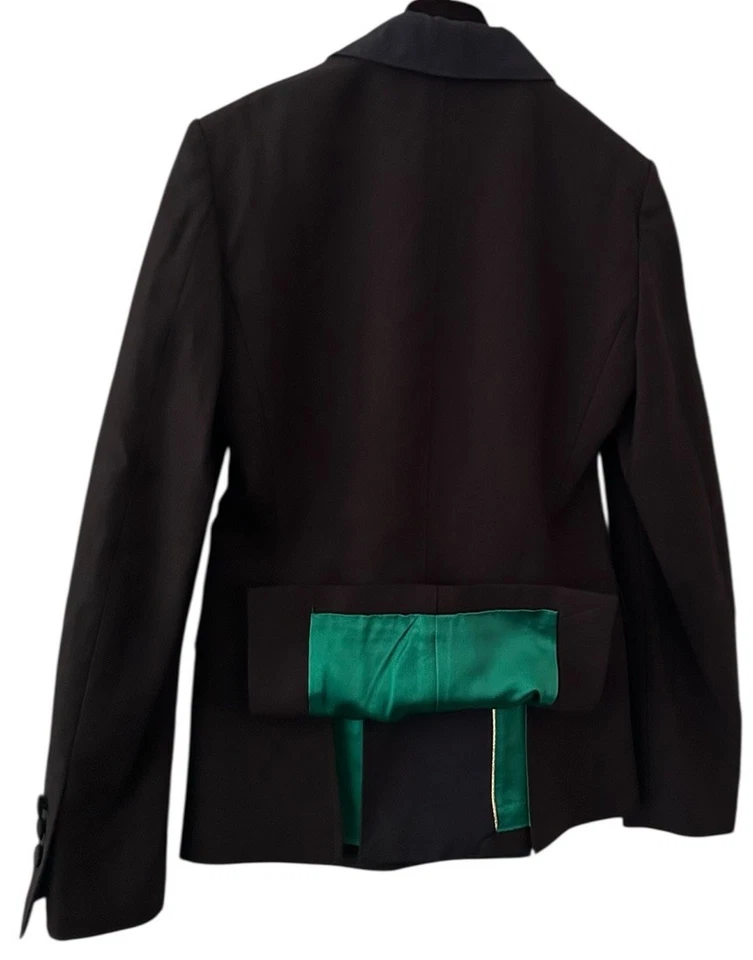 Roberto Cavalli Jacket 42 Long Sleeve Double Breasted 2 Button Tuxedo Black New - Image 3 of 4