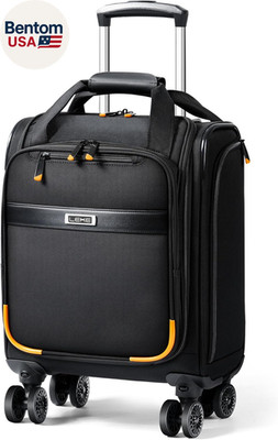 Underseat Carry on Luggage with Spinner Wheels,16 Inch Softside Suitcase with De
