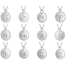 STERNZEICHEN HOROSKOP ANHÄNGER EDELSTAHL ZODIAC KETTE DAMEN HERREN GESCHENK