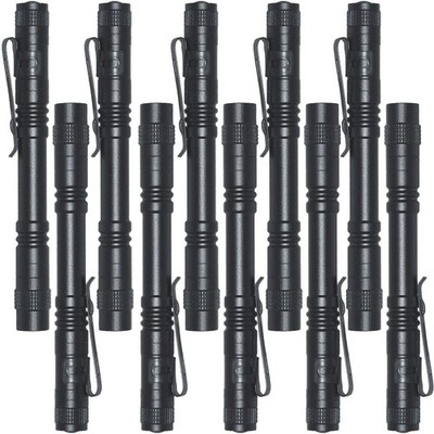 Beieverluck 10 Pack Small Mini Flashlights, Pocket Flashlight Large, Black 