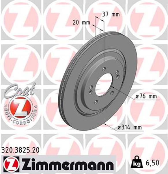 2X Zimmermann Bremsscheibe Coat Z 320.3825.20 FüR KIA Optima JF Sportswagon Gdi-image