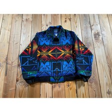 Vintage Pendleton High Grade Western Wear Native Southwestern Blanket Jacket L