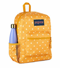 JanSport Cross Town Backpack Ditzy Dot Yellow 26L School Travel Bookbag
