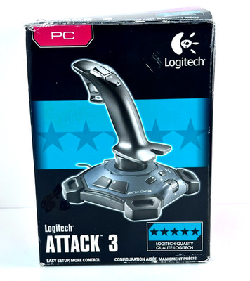 Logitech Attack 3 Flight Joystick PC USB Vintage Gaming Controller With Box