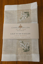 NEW! CHARLES GALLEN IRISH TEXTILES TABLE RUNNER LILY OF VALLEY 14"X90" IRELAND