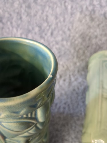 LOT (2)/CHawaiian Tiki Mugs Green glaze 6 1/2" tall - Picture 9 of 14