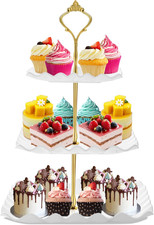 Dessert Cupcake Stand, 3 Tier Cup Cake Holder Tower for Tea Party/Birthday/Weddi