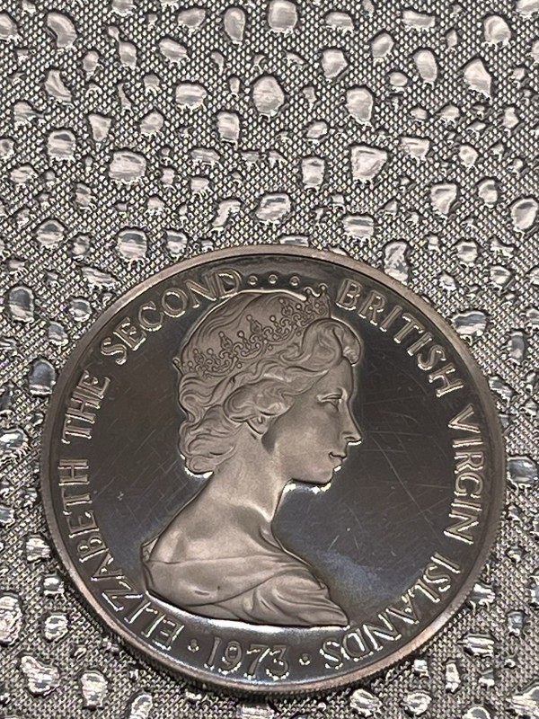 1973 British Virgin Islands 1 Dollar Silver Proof Coin