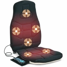 Snailax 262A Massage Seat Cushion Back Massager with Heat - Black Free Shipping