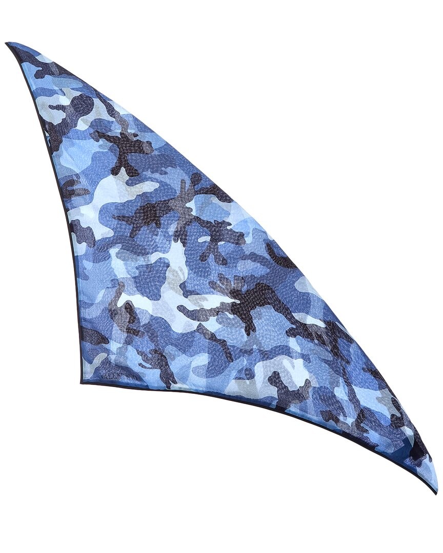 Мужской однотонный шарф из кашемировой смеси Valentino синего цвета 22690₽