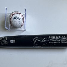 1975 Red Sox Outfield Signed/Certified Bat And Fenway 100 Years OMLB!  GREAT Set