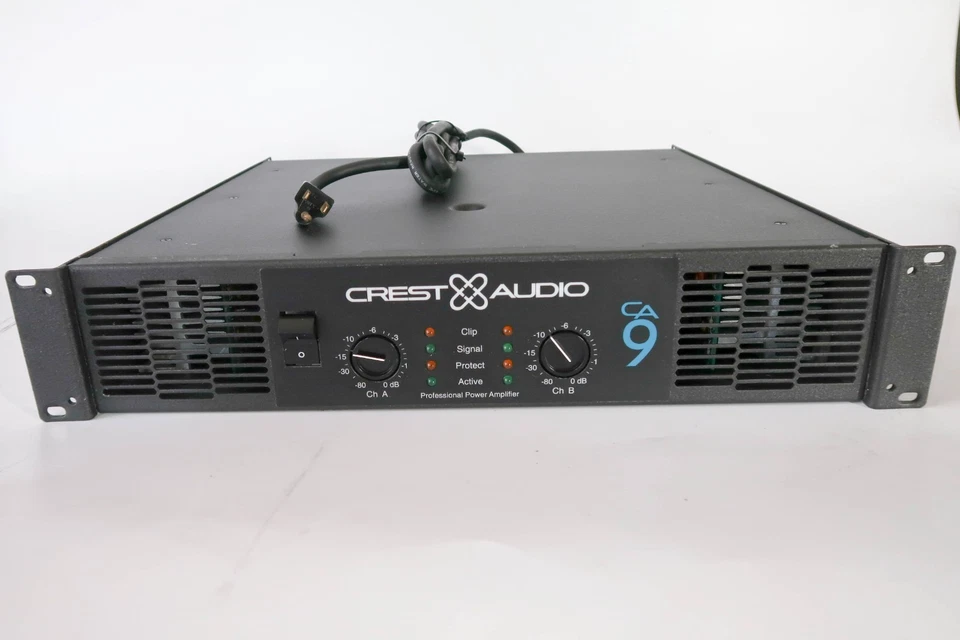 CREST AUDIO  2000W Power Amplifier Model: CA 9 with Heavy Duty Rack Case - Image 3 of 4