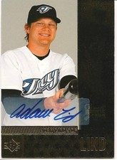 Adam Lind certified autographed signed Blue Jays 2007 Upper Deck SP Rookie Card. rookie card picture