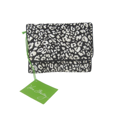 New Vera Bradley Petite Trifold Wallet Camocat Black White NWT $34