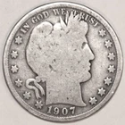1907-P Barber Half Dollar - Good - #3840DAC2 - FREE SHIPPING