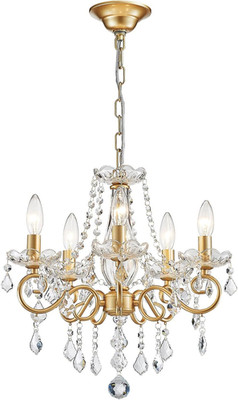 Elegant Mini Crystal Chandelier with K9 Crystals for Living Room, Gold Finish