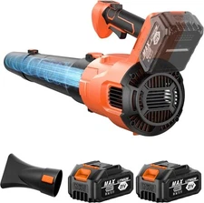 Electric Leaf Blower with Battery and Charger with 21V,4.0Ah,2 Batteries-3 Speed