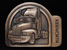 PC07151 NOS VINTAGE 1985  KENWORTH  TRUCK COMPANY BRASSTONE BERGAMOT BUCKLE