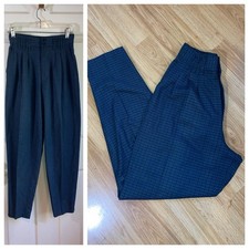 Vintage 80s High Waist Pleat Front Plaid Guatamalen Trousers Pants sz 7