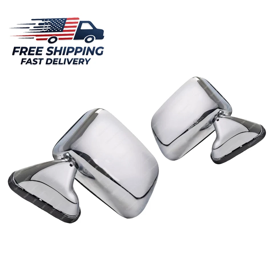 New Manual Door Mirrors Chrome Pair OEM Replaces For 1989-1995 Toyota Pickup Foto 2 de 4