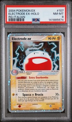 2004 Pokemon Ex Feuerrot & Blattgrün #107 Elektrode Ex-Holo RG-Italienisch PSA 8