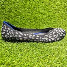 Rothy's The Flat Womens Size 8 Gray Black Casual Classic Slip On Ballet Flats