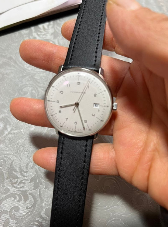 Used Running JUNGHANS Max Bill 041/4461.04 Quartz White Dial Case  38mm F/S