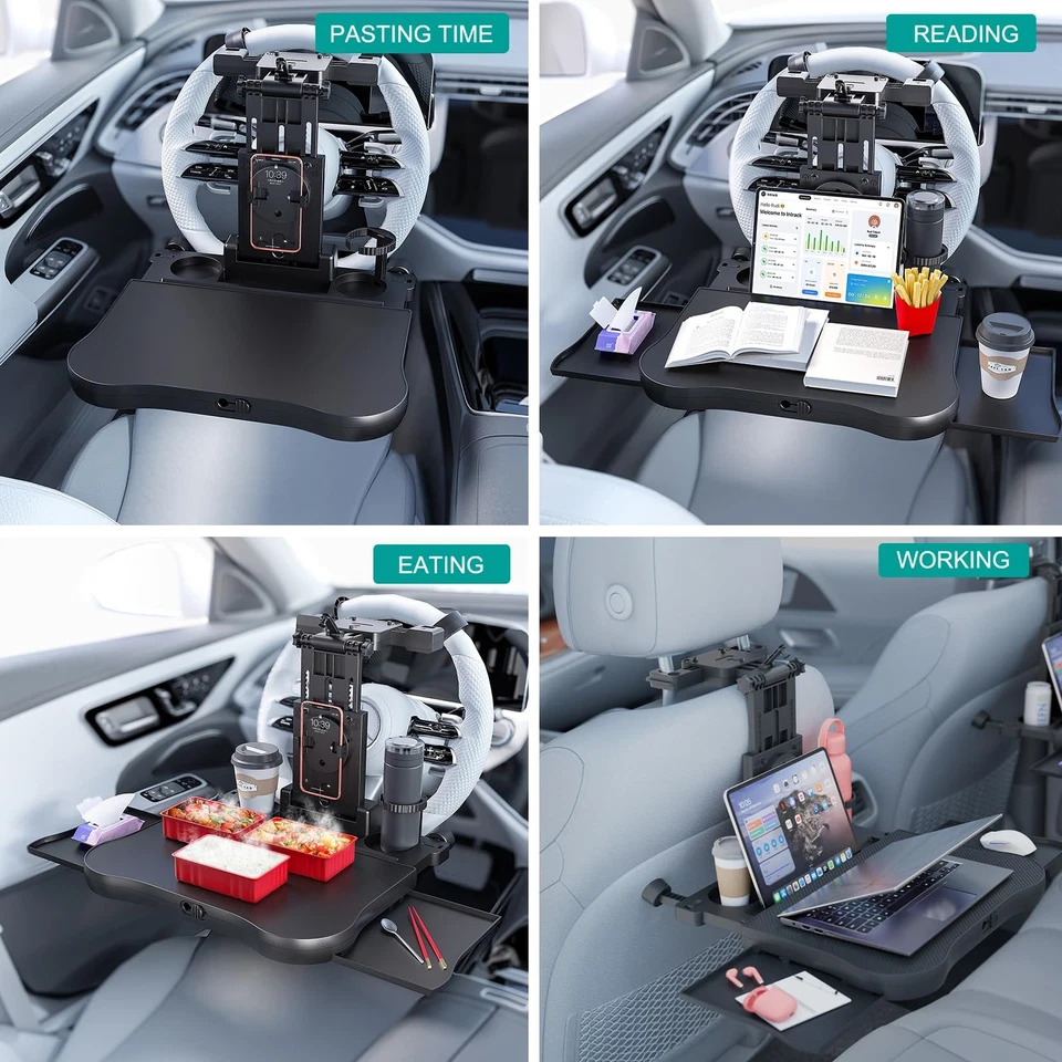 Car Steering Wheel Tray - Back Seat Food & Laptop Desk for SUVs Trucks - Image 4 of 4