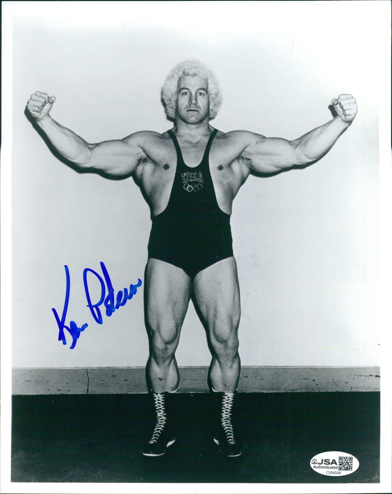 Ken Patera Wrestler Weightlifter Signed 8x10 Glossy Photo JSA Authenticated