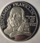 1992 Benjamin Franklin Firefighters 1 oz +Silver Medal CIRCULATED Proof