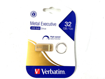Verbatim Metal Executive 32GB USB 3.0 Flash Drive Gold - 99105