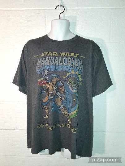 Star Wars The Mandalorian T-Shirt Hunter & Prey Djarin Grogu Adult Men's Size XL