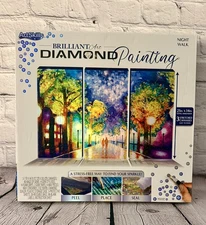 Diamond Painting Kit Night Walk 3 Piece Stretched Canvas New ArtSkills Brilliant
