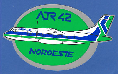 ATR-42 Noroeste Defunct Mexican Airlines Label Sticker 