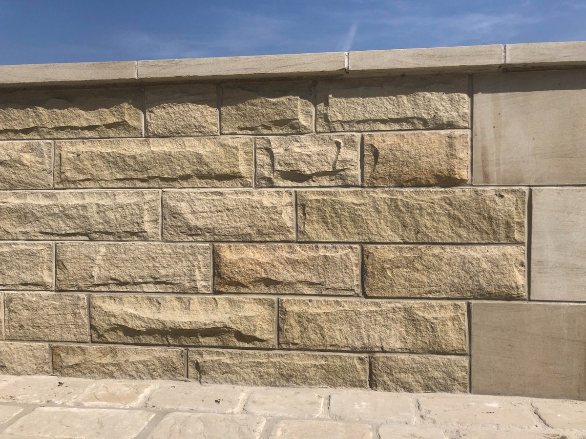 140mm Dressed Walling Stone Sqmt price Natural Yorkshire Stone
