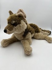 Rare FAO Schwarz Wolf Brown Biege Husky Plush Stuffed Animal Toys R Us 24" 2013
